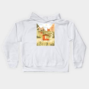 Lovely landscape with a little mouse Kids Hoodie